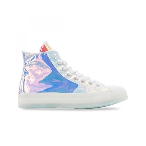 Converse Chuck 70 Hi Top Iridescent White Sneakers 163786C Womens 12 Men… - Picture 5 of 6